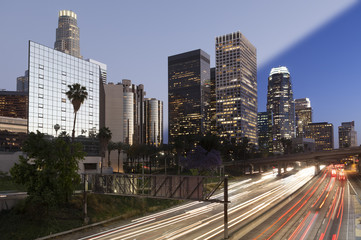 Wall Mural - Los Angeles downtown twilight transition