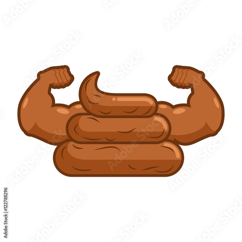 Strong shit. Turd with muscles. poop with big hands. Smelly athl Stock