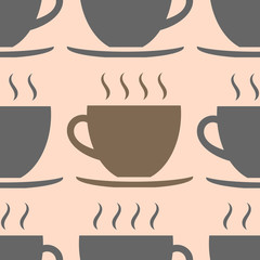 Wall Mural - coffee cups seamless pattern