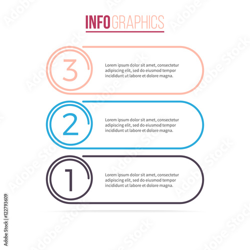 Fotografie, Obraz Business infographics. List with 3 options. Vector template.