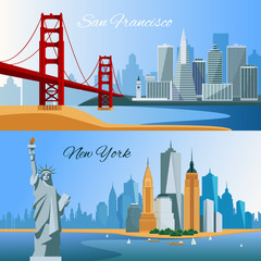 Wall Mural - USA Flat Composition Banners