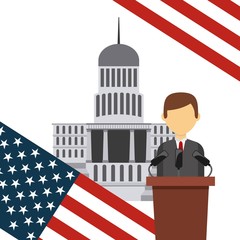 Sticker - US presidential voting concept vector illustration design