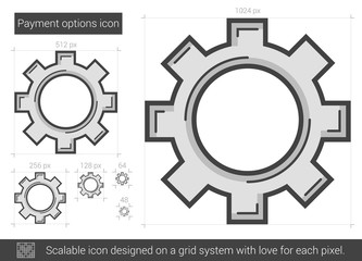 Wall Mural - Payment options line icon.