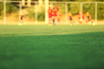 Artificial turf on football field