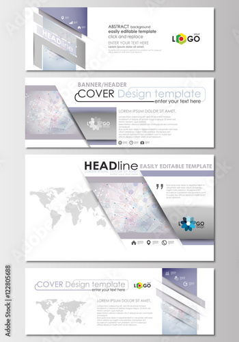 Social Media And Email Headers Set Modern Banners Business