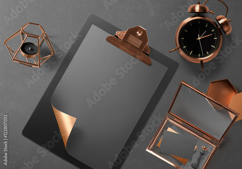 Download Black And Copper Stationery Mockup 1 Stock Template Adobe Stock