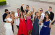 Large Group of Teenagers Going to the Prom