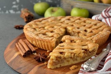 Canvas Print - Apple pie with cinnamon