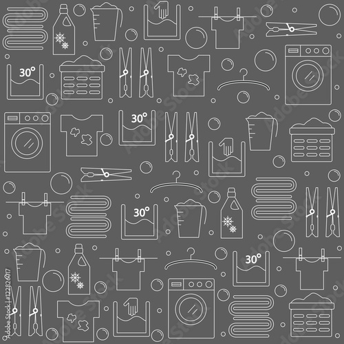 Laundry Background With Icons Laundry Banner For Your Company Or