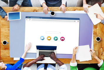 Wall Mural - search engine optimization internet connection concept