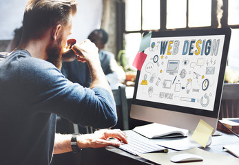 Wall Mural - web design technology browsing programming concept