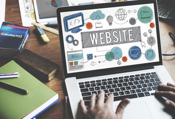 Wall Mural - website homepage global communication technology concept