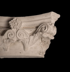 White plaster products capitellium on isolated background