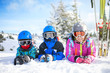 © V&P Photo Studio - happy family ski team fun on beautiful mountain