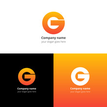 Letter G Logo Or Icon With Trend Yellow-orange Gradient Color. Creative Vision Concept Logo Or Icon Vector Elements Design Template For Company, Web Site,firm, Fliers, Banners, Cards, Covers, Poster.