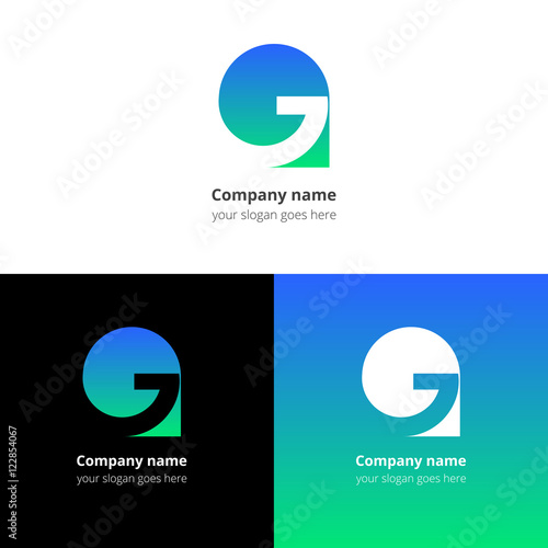 Letter G Logo Icon Flat And Vector Design Template Trend Blue Green Gradient Color On White And Black Background Symbol G In Vector Elements Stock Vector Adobe Stock