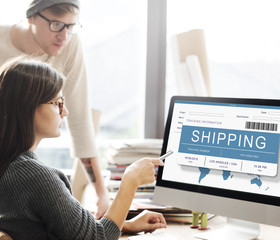 Sticker - Logistics Delivery Cargo Freight Shipment Concept