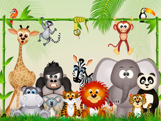 Poster - wild animals in the jungle