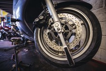 Close-up Of Motorcycle Wheel