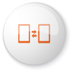 Glossy white web button with orange Pairing icon on white backgr