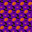Halloween pumpkin seamless pattern background.