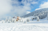 Fototapeta  - Snowy winter in mountains