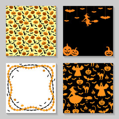 Poster - Halloween greeting background set