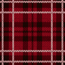 Knitting Checkered Seamless Pattern Mainly In Red Hues