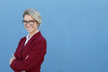 Portrait of a beautiful student with glasses 