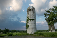 An Old Abandoned Silo In A Field
