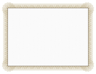 Classic style Certificate with light brown floral border