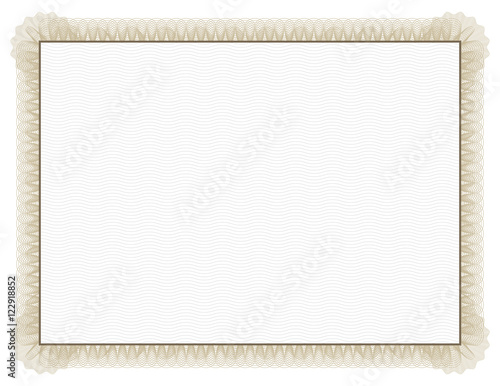 Fotografía Classic style Certificate with light brown floral border