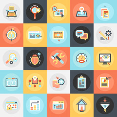 Aufkleber - Flat icons pack of SEO optimization tools