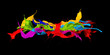 abstract color splashes on black background