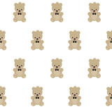 Teddy Bear seamless pattern on white background. Cute vector with baby bear.  Design for print on baby's clothes, textile, baby shower, wallpaper,  fabric. Stock Vector | Adobe Stock
