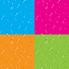 Wall Mural - set of transparent water drops vector seamless backgrounds
