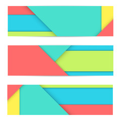 Wall Mural - Colorful Banner of Unusual modern material design. Flat geometric style. Abstract Vector Illustration.