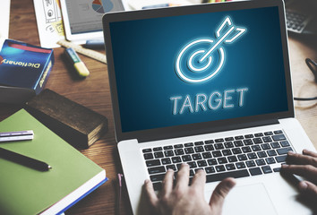 Wall Mural - target mission vision business goal aim concept