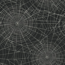 Halloween Themed Seamless Pattern. Spider Web Background.