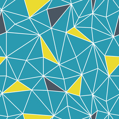 Low poly seamless repeat pattern. Triangular facets. Vector patt
