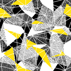 Leinwandbilder - Geometric seamless pattern in retro style. Vintage background.Tr