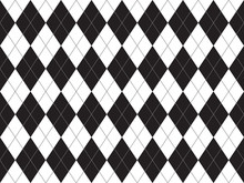 Black White Argyle Seamless Pattern