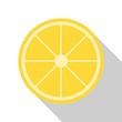 Lemon flat icon on isolated transparent background.	