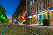 Shops And Restaurants At River Street In Downtown Savannah In Ge