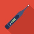 Thermometer flat icon on isolated transparent background	