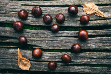 heart of chestnuts on the beam