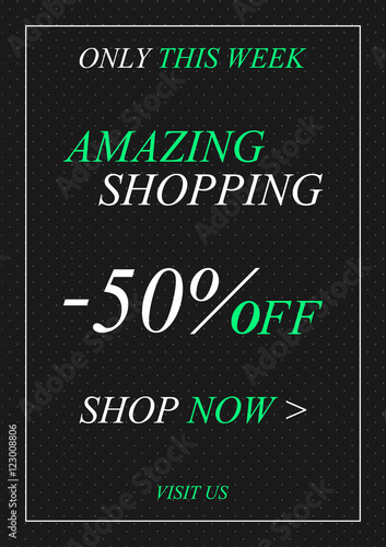 Vector Amazing Shopping Up To 50 Percent Off Banner With Frame For