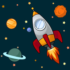 Wall Mural - Rocket and space