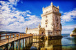 Tower of Belém. Fortified building on an island in the river Ta