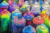 Fototapeta Młodzieżowe - used cans of spray paint